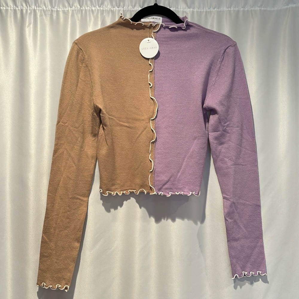NWT Luca + Grace color block crop top